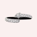 Pre-Owned Cartier Panthère de Cartier Pavé Bracelet in 18K White Gold with Diamonds, Emeralds, Onyx, and Black Lacquer - Image 4