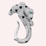 Pre-Owned Panthère de Cartier Pavé Earrings in White Gold with Cushion-Cut Rubies, Diamonds, Onyx, and Emerald Accents - Image 5