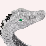 Pre-Owned Indomptables de Cartier Zebra and Crocodile High Jewelry Bracelet in White Gold with Diamonds, Emerald, and Onyx - Image 5