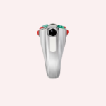 Pre-Owned Cartier Géométrie & Contrastes Chrysoprase Pavé Ring in 18K White Gold with Diamonds, Onyx, and Coral - Image 5