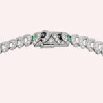 Pre-Owned Cartier Géométrie & Contrastes Chrysoprase Pavé Necklace in 18K White Gold with Diamonds and Onyx - Image 5