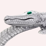 Pre-Owned Cartier Faune et Flore Pavé Bracelet in 18K White Gold with Emeralds and Diamonds - Image 7