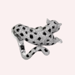 Pre-Owned Panthère de Cartier Pavé Ring in White Gold with Diamonds, Emerald, and Onyx - Image 5