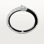 Pre-Owned Panthère de Cartier Pavé Bracelet in White Gold with Diamonds, Black Lacquer, Onyx, and Emeralds - Image 4