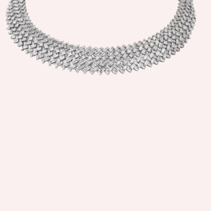 Pre-Owned Reflection de Cartier Necklace in White Gold with Baguette- and Princess-Cut Diamonds