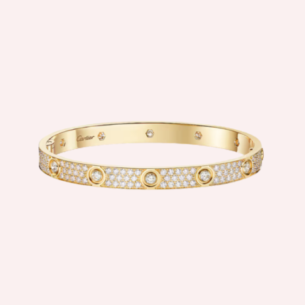 Pre-Owned Cartier LOVE Bracelet, Classic Model, Pavé with 10 Diamonds, Rose Gold