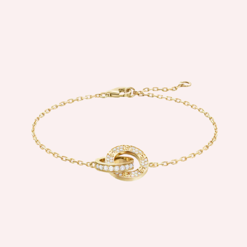 Pre-Owned Cartier LOVE Bracelet on Chain, Pavé Diamonds, Yellow Gold