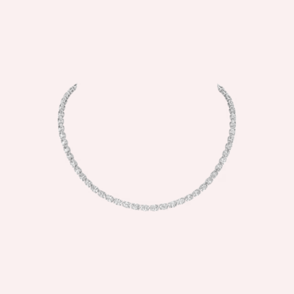 Pre-Owned Cartier Lignes Essentielles Necklace in Platinum with Oval-Cut Diamonds