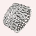 Pre-Owned Cartier Diamond Collection Cuff in White Gold with Square-Shaped and Brilliant-Cut Diamonds