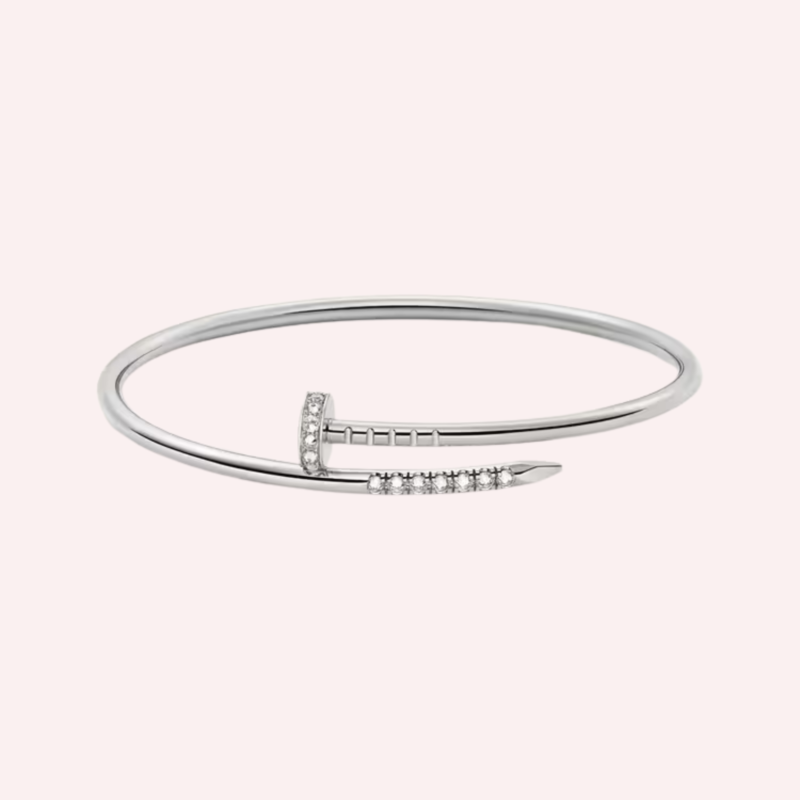 Pre-Owned Cartier Juste un Clou Bracelet, Small Model, Reverse-Set Diamonds, White Gold
