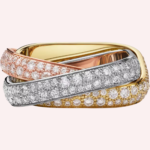 A Pre-Owned Cartier Trinity ring in white, rose, and yellow gold