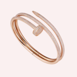 Pre-Owned Cartier Juste un Clou Double Bracelet, Half-Pavé Diamonds, Rose Gold