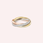 A Pre-Owned Cartier Trinity small model half-pavé ring