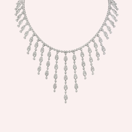 Pre-Owned Pluie de Cartier Necklace in White Gold with Brilliant-Cut Diamonds