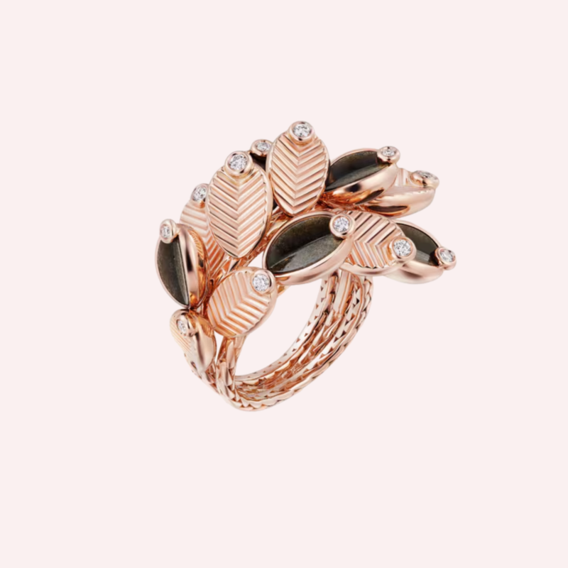 Pre-Owned Grain de Café de Cartier Obsidian Half-Pavé Ring