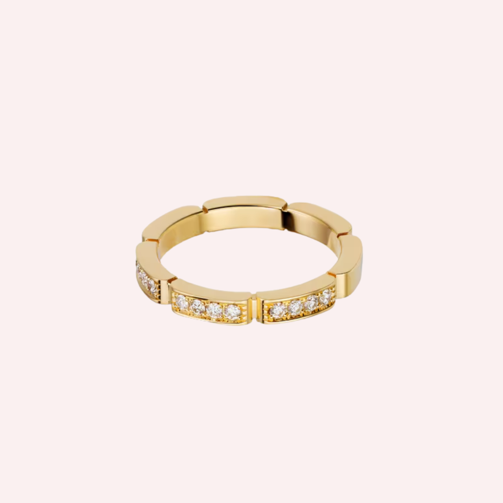 Maillon Panthère wedding band, half-paved This collection is named after the Panthère jewels, Cartier's icon. The creature inspires the precious and supple movements of the chain that adorns the neck or wrist with sensuality. Product Description: Maillon Panthère wedding band Yellow gold (750/1000) Set with 4 brilliant-cut diamonds totaling 0.05 carat Width: 2.5 mm Thickness: 2 mm (for size 52) Please note that the carat weight, number of stones and product dimensions will vary based on the size of the creation you order. For detailed information please contact us. Maillon Panthère wedding band, half-paved This collection is named after the Panthère jewels, Cartier's icon. The creature inspires the precious and supple movements of the chain that adorns the neck or wrist with sensuality. Product Description: Maillon Panthère wedding band Yellow gold (750/1000) Set with 4 brilliant-cut diamonds totaling 0.05 carat Width: 2.5 mm Thickness: 2 mm (for size 52) Please note that the carat weight, number of stones and product dimensions will vary based on the size of the creation you order. For detailed information please contact us.