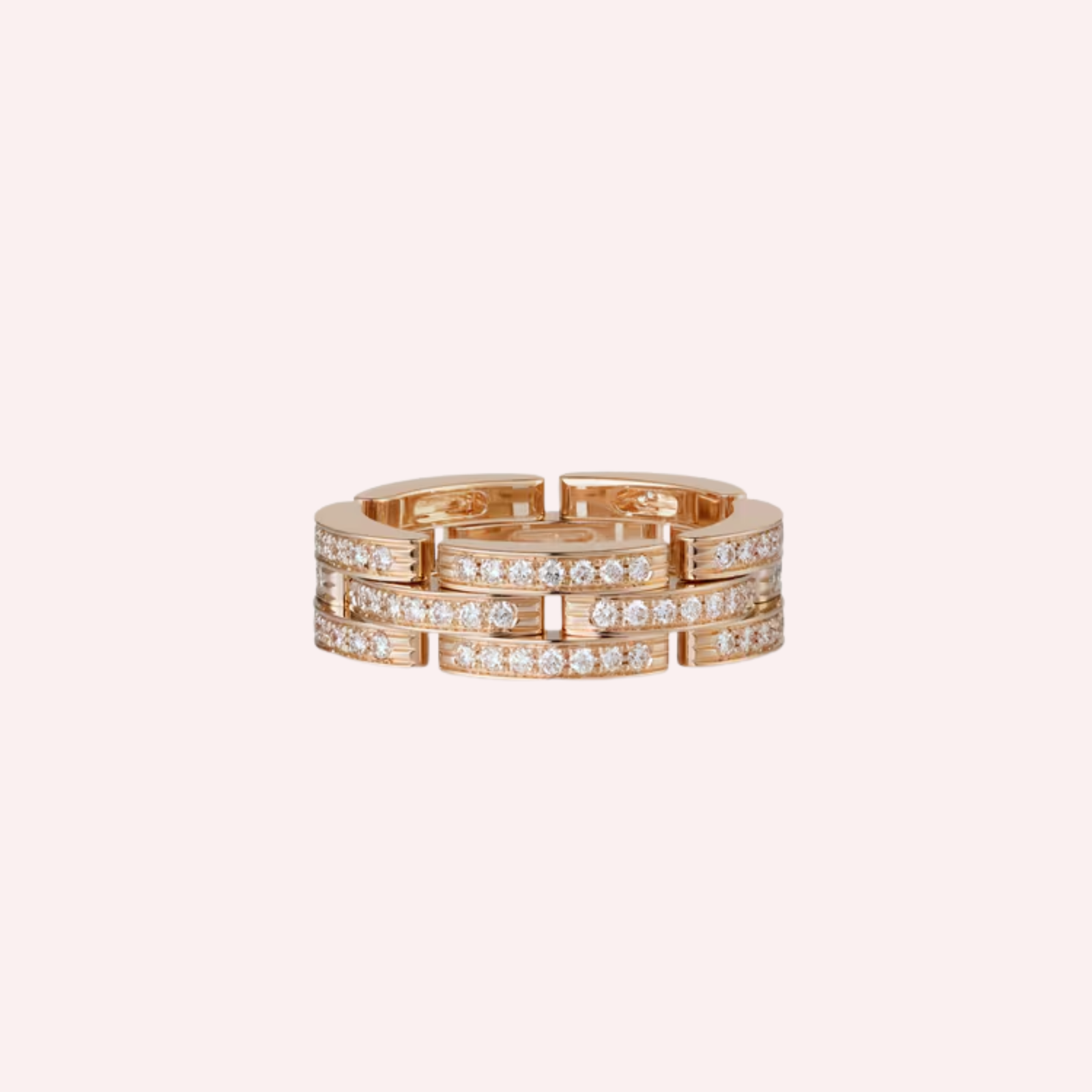 Pre-Owned Cartier Maillon Panthère Triple Row Pavé Ring Pre-Owned Cartier Maillon Panthère Triple Row Pavé Ring