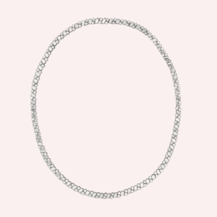 Pre-Owned Reflection de Cartier Necklace in White Gold with Baguette-Cut and Brilliant-Cut Diamonds
