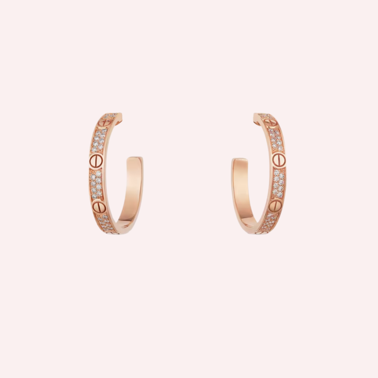 Pre-Owned Cartier LOVE Medium Pavé Hoop Earrings Pre-Owned Cartier LOVE Medium Pavé Hoop Earrings
