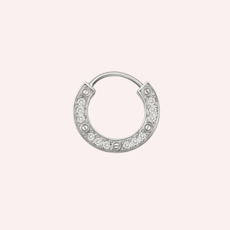Pre-Owned Cartier LOVE Single Pavé Hoop Earring