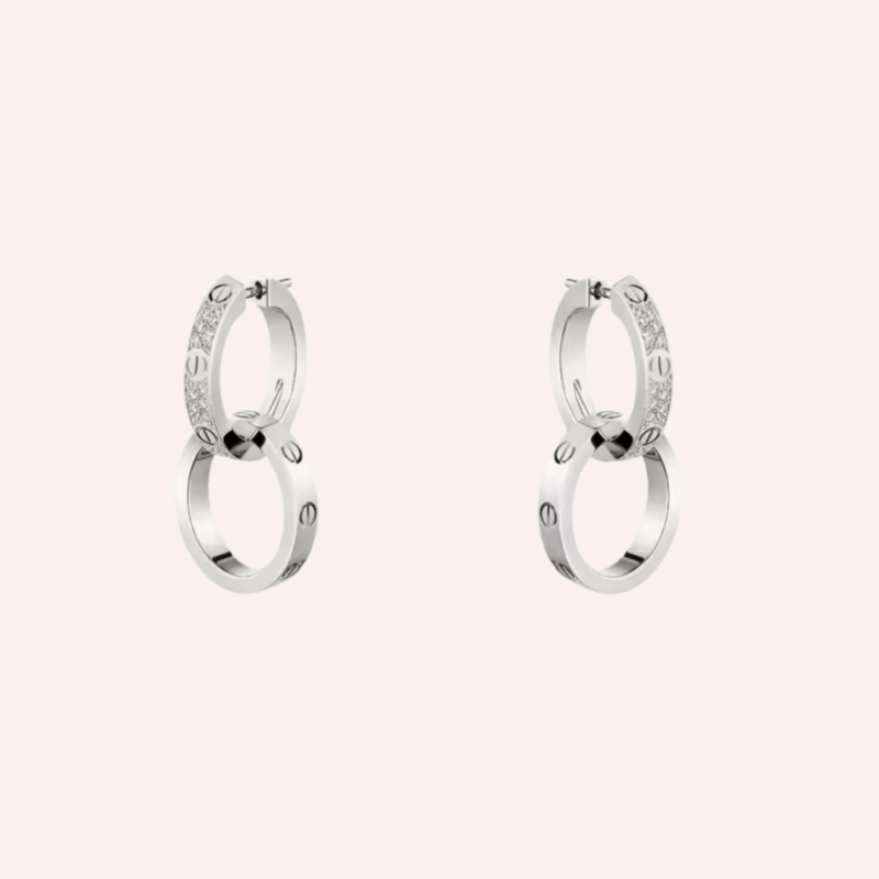Pre-Owned Cartier LOVE Multiwear Half-Pavé Earrings with Diamonds