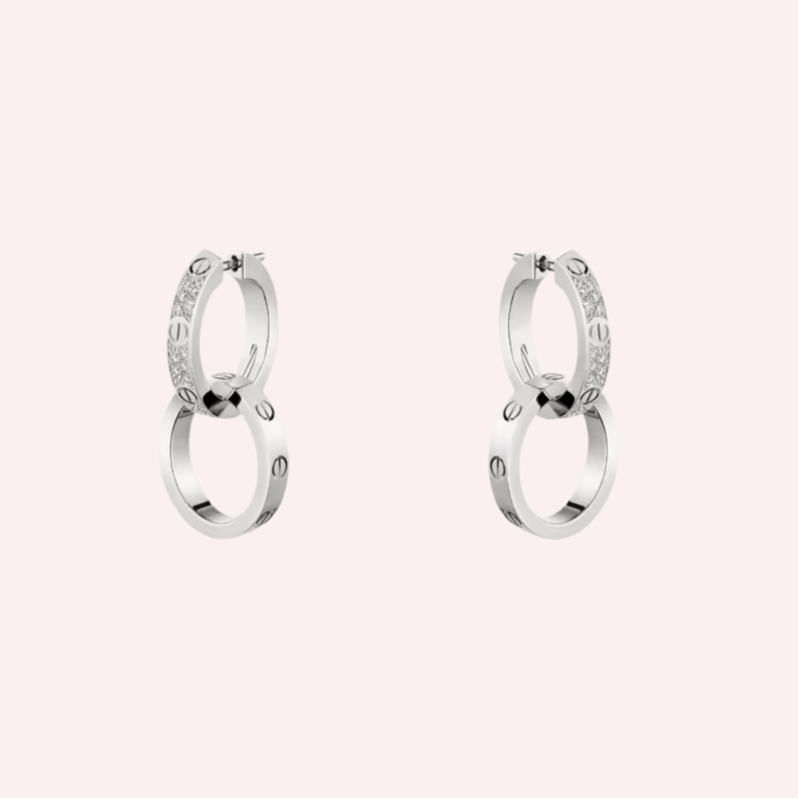 Pre-Owned Cartier LOVE Multiwear Half-Pavé Earrings with Diamonds Pre-Owned Cartier LOVE Multiwear Half-Pavé Earrings with Diamonds