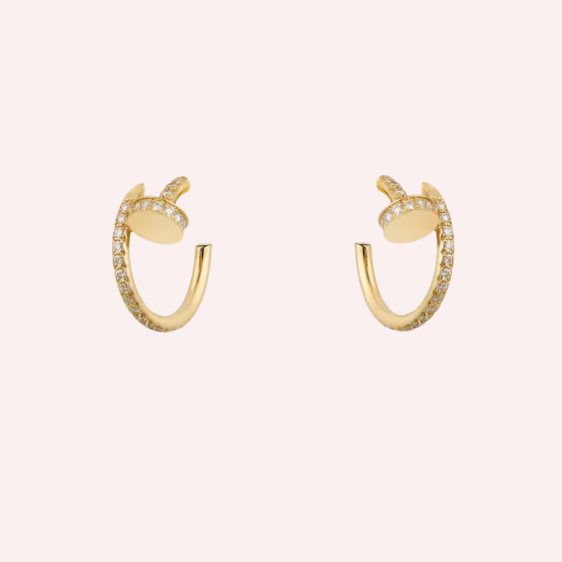 Pre-Owned Cartier Juste un Clou Small Pavé Hoop Earrings