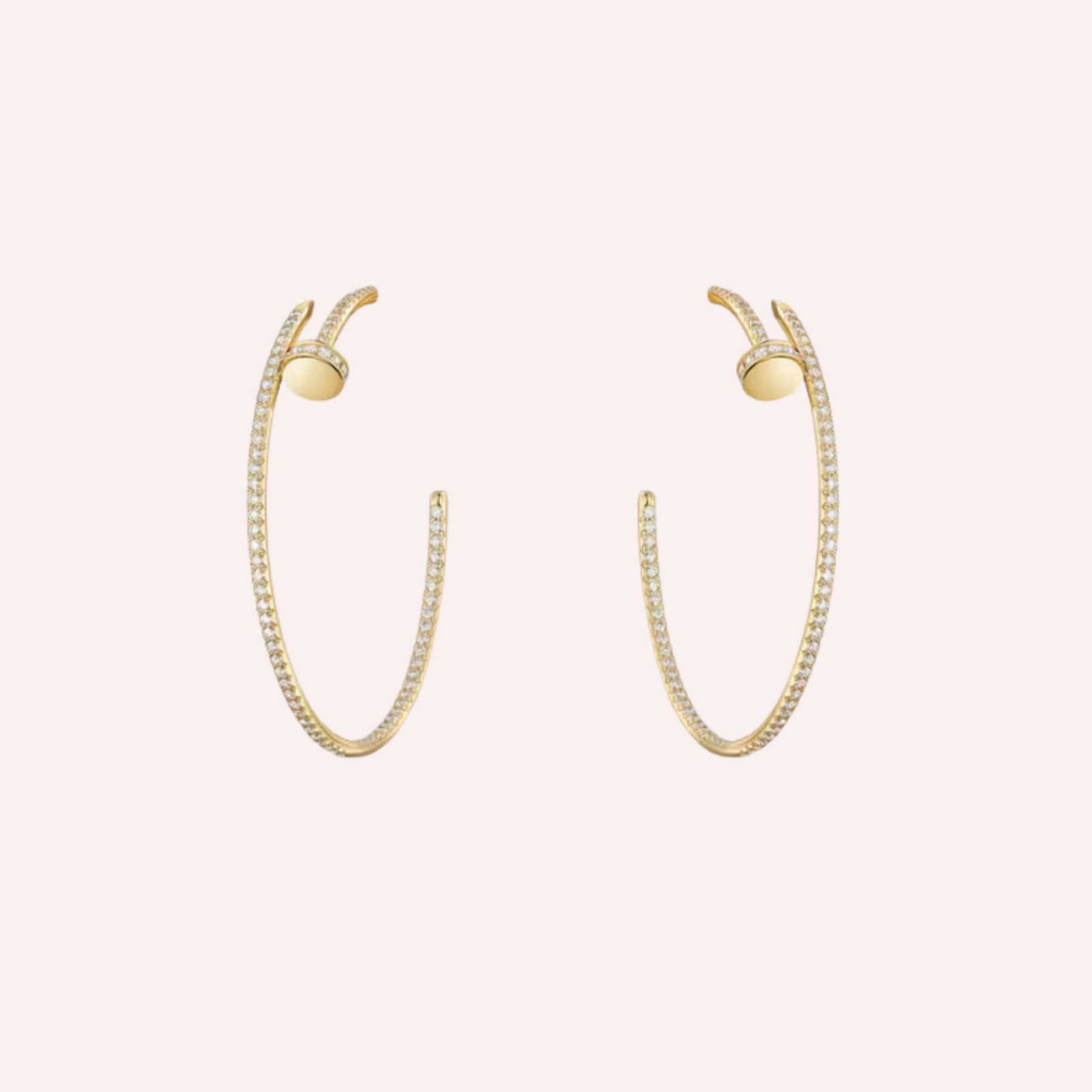 Pre-Owned Cartier Juste un Clou Large Pavé Hoop Earrings Pre-Owned Cartier Juste un Clou Large Pavé Hoop Earrings