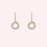 Pre-Owned Cartier Trinity Half-Pavé Earrings