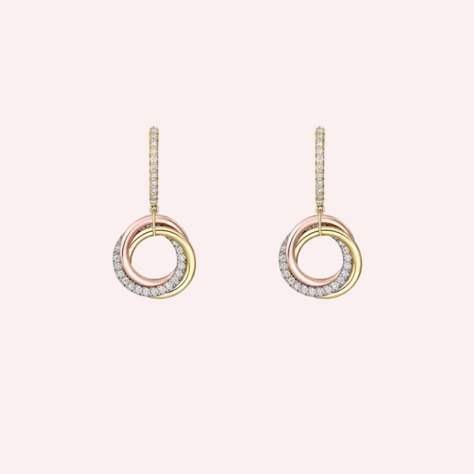 Pre-Owned Cartier Trinity Half-Pavé EarringsPre-Owned Cartier Trinity Half-Pavé Earrings Pre-Owned Cartier Trinity Half-Pavé Earrings