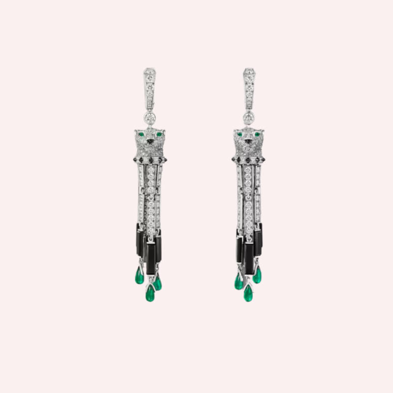 Pre-Owned Panthère de Cartier Pavé Earrings