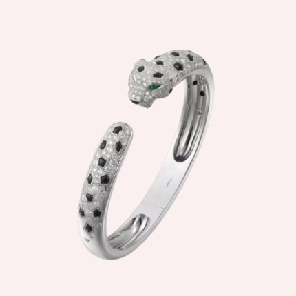 Pre-Owned Cartier Panthère de Cartier Bracelet, Medium Model, Half-Pavé, White Gold