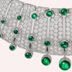 Pre-Owned Cartier Le Voyage Recommencé Pavé Necklace in White Gold with Cabochon-Cut Emeralds and Diamonds - Image 2
