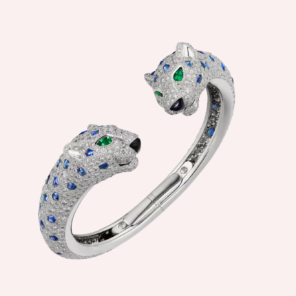 Pre-Owned Cartier Panthère de Cartier Bracelet, Sapphire & Diamond Pavé, White Gold