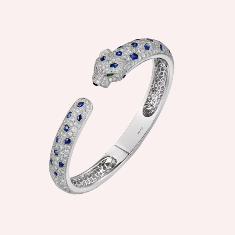 Pre-Owned Cartier Panthère de Cartier Bracelet, Medium Model, Full Pavé, White Gold