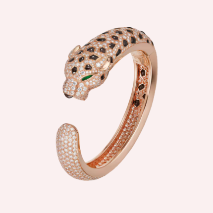 Pre-Owned Cartier Panthère de Cartier Bracelet, Obsidian & Diamond Pavé, Rose Gold