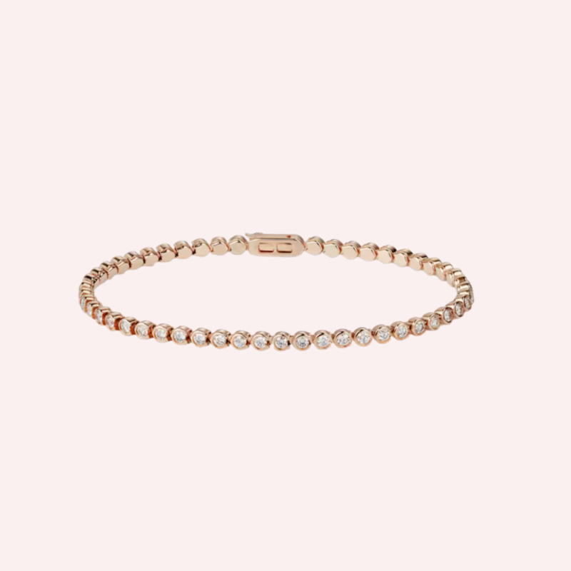 Pre-Owned Cartier Lignes Essentielles C de Cartier Diamond Bracelet in 18K Rose Gold