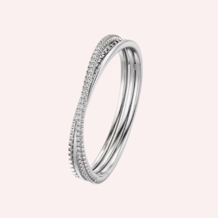 Pre-Owned Étincelle de Cartier Half-Pavé Diamond Bracelet in 18K White Gold