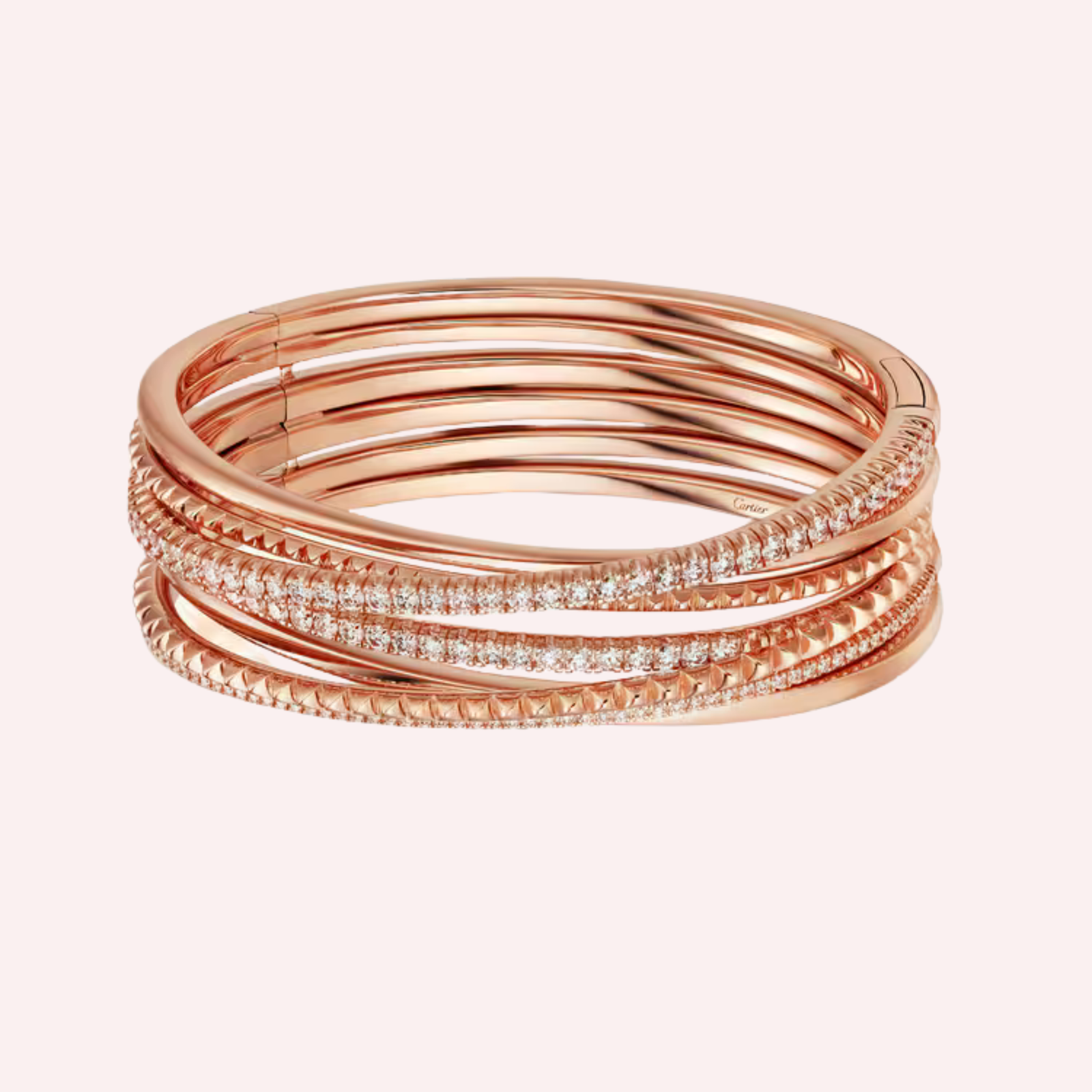 Pre-Owned Étincelle de Cartier Half-Pavé Diamond Bracelet in 18K Rose Gold Pre-Owned Étincelle de Cartier Half-Pavé Diamond Bracelet in 18K Rose Gold
