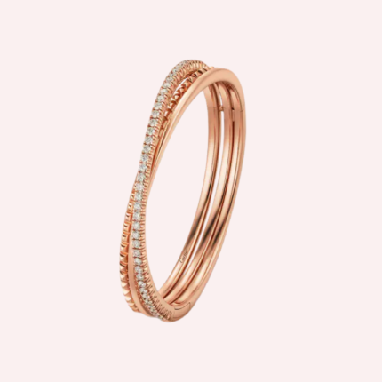 Pre-Owned Étincelle de Cartier Half-Pavé Diamond Bracelet in 18K Rose Gold