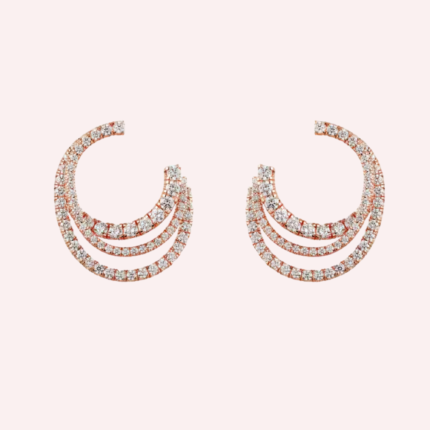 Pre-Owned Cartier Étincelle de Cartier Triple-Row Pavé Hoop Earrings