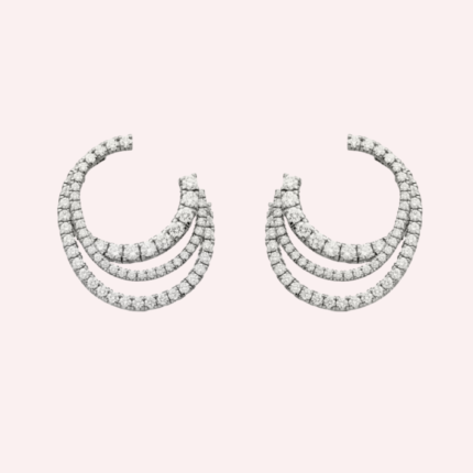 Pre-Owned Cartier Étincelle de Cartier Triple-Row Pavé Hoop Earrings