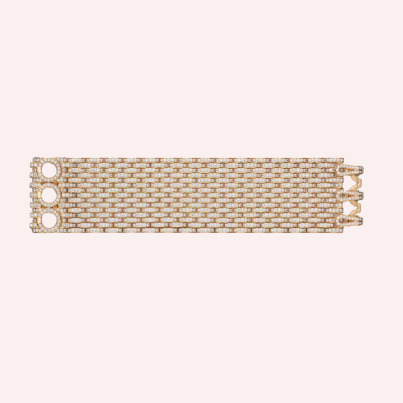 Pre-Owned Cartier Agrafe Cuff Diamond Bracelet in 18K Rose Gold
