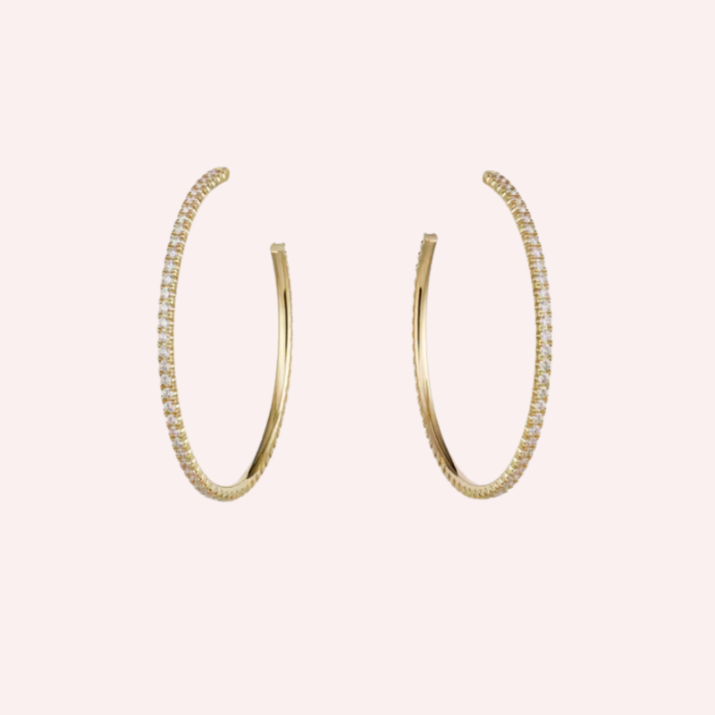 Pre-Owned Cartier Étincelle de Cartier Pavé Hoop Earrings