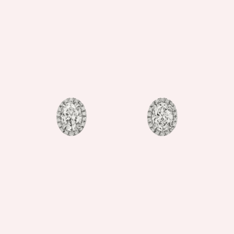 Pre-Owned Cartier Destinée Pavé Oval-Cut Diamond Stud Earrings
