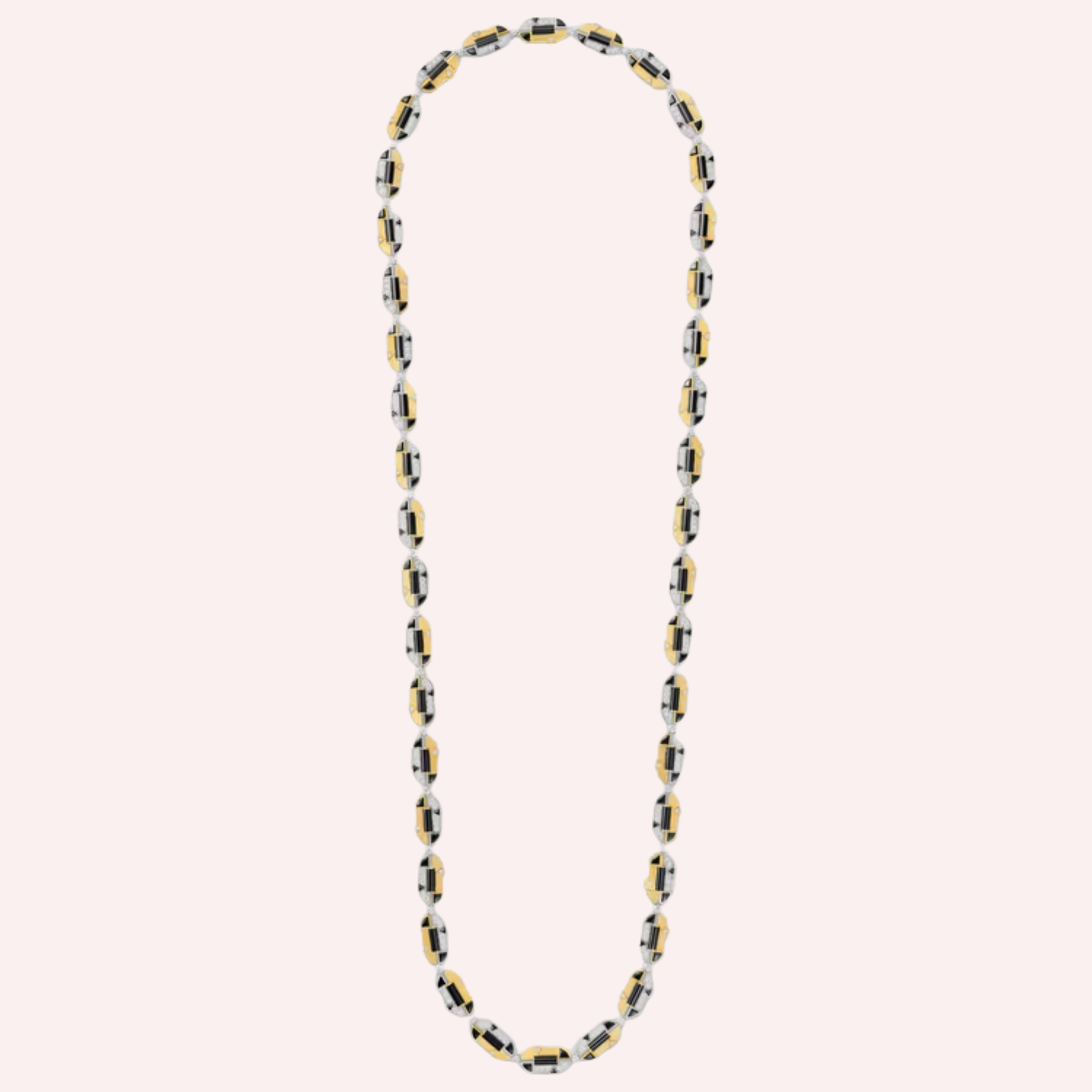 1-64 Pre-Owned Cartier Géométrie & Contrastes Onyx Transformable Pavé Necklace in 18K White Gold and Yellow Gold with Diamonds - Image 1