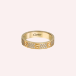 Pre-Owned Cartier LOVE Small Pavé Diamond Ring in 18K Yellow Gold