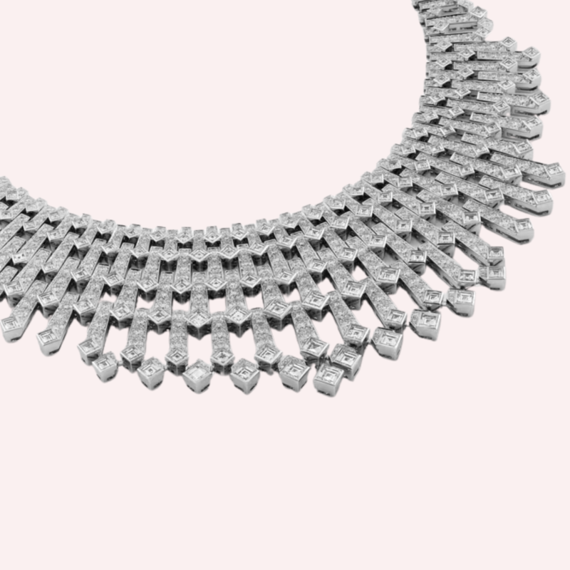 Pre-Owned Cartier Diamond Collection Bracelet in White Gold with Square-Shaped and Brilliant-Cut