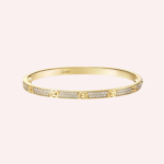 Pre-Owned Cartier LOVE Small Model Pavé Bracelet in Yellow Gold with Diamonds