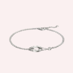 Pre-Owned Cartier LOVE Bracelet on Chain in White Gold with 2 Diamonds